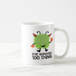 100th Day Of School Monster Boys Kids Eye Survived Coffee Mug