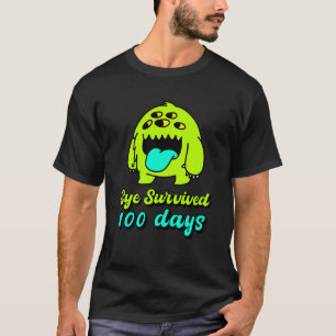 100th Day of School Monster Kids Eye Survived 100  T-Shirt