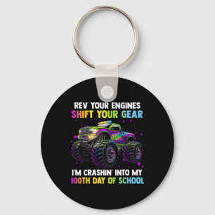 100th Day Of School Monster Truck Boys 100 Days Of Key Ring