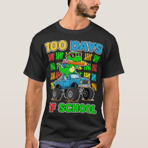 100th Day of School Monster Truck Dinosaur Fun T-Shirt