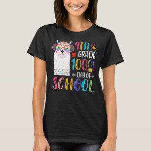 100th Day Of School No Prob Llama 100 Days Of 4th T-Shirt