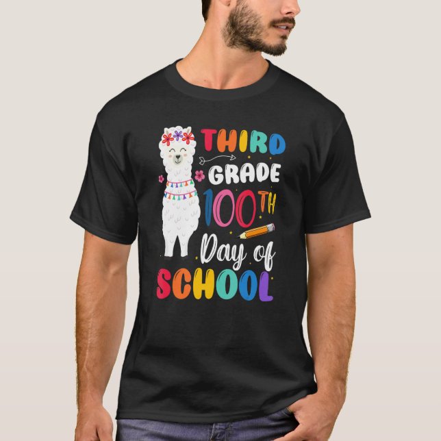 100th Day Of School No Prob Llama 100th Day Third  T-Shirt (Front)