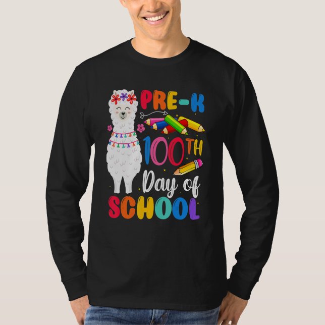 100th Day Of School No Prob Llama Happy 100th Day  T-Shirt (Front)