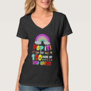 100th Day Of School Pop It 100 Days Of 2nd Grade F T-Shirt