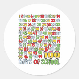 100th Day Of School Shirt 100 Days Of School Math Classic Round Sticker