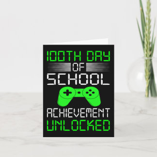 100th Day Of School Shirt Kids Video Games Boys 10 Card