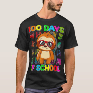 100th Day of School Sloth Design 100 Days School S T-Shirt