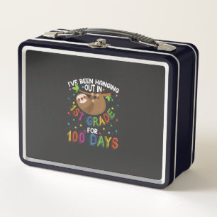 100th Day of School Sloth Design - 1st Grade 100 D Metal Lunch Box