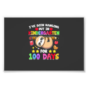 100th Day Of School Sloth Shirt Kindergarten 100 D Photo Print