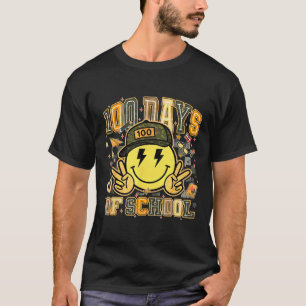 100th Day Of School Smile Face Camo Teacher Kids H T-Shirt