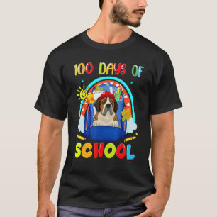 100th Day of School St Bernard Dog Lovers Teacher  T-Shirt