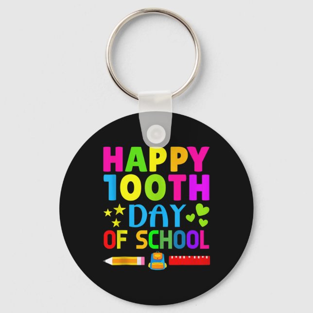 100th Day Of School Student Gamers Teache Kinderga Key Ring (Front)