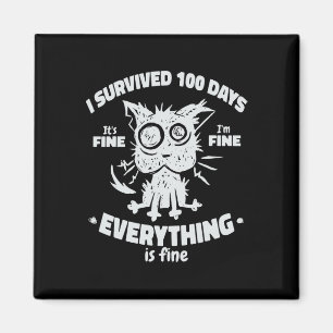 100th Day of School Students Kids - I Survived 100 Magnet