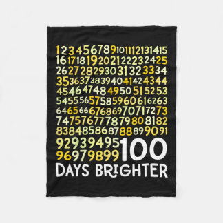 100th Day Of School Teacher 100 Days Brighter Math Fleece Blanket