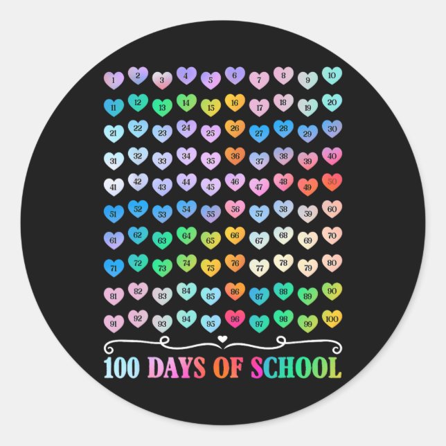 100th Day Of School Teacher 100 Days Math Numbers  Classic Round Sticker (Front)