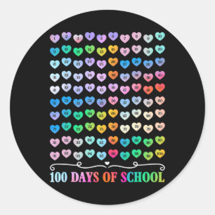 100th Day Of School Teacher 100 Days Math Numbers  Classic Round Sticker