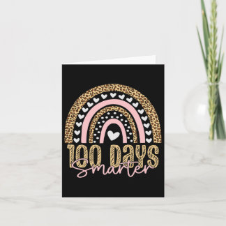 100th Day Of School Teacher 100 Days Rainbow Leopa Card