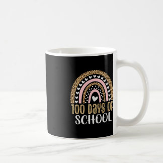 100th Day Of School Teacher 100 Days Rainbow Leopa Coffee Mug