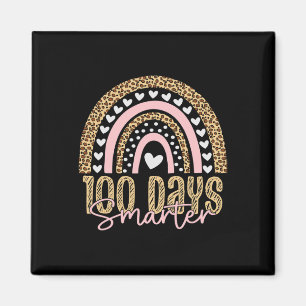 100th Day Of School Teacher 100 Days Rainbow Leopa Magnet