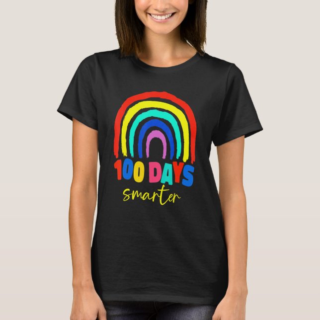 100th Day Of School Teacher 100 Days Smarter Boho  T-Shirt (Front)