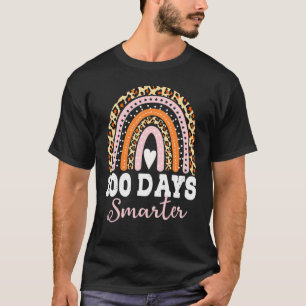 100th Day Of School Teacher 100 Days Smarter Leopa T-Shirt