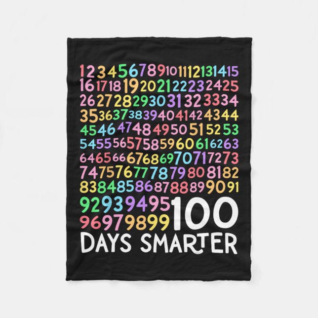 100th Day Of School Teacher 100 Days Smarter Math  Fleece Blanket (Front)