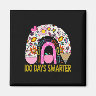 100th Day Of School Teacher 100 Days Smarter Rainb Magnet