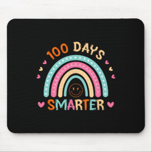 100th Day Of School Teacher 100 Days Smarter Rainb Mouse Pad