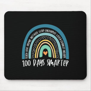 100th Day Of School Teacher 100 Days Smarter Rainb Mouse Pad