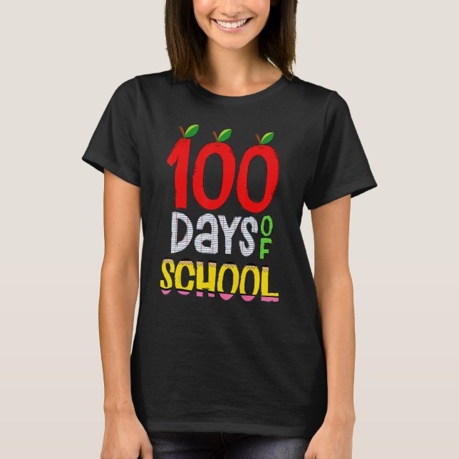 100th Day Of School Teacher 100 Days Smarter Rainb T-Shirt (Front)
