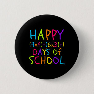 100th Day Of School Teacher Kids 100 Days Math For 6 Cm Round Badge