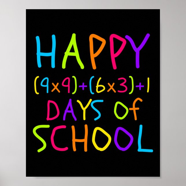 100th Day Of School Teacher Kids 100 Days Math For Poster (Front)