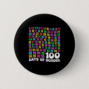 100th Day Of School Teacher Kids 100 Days Math Num 6 Cm Round Badge