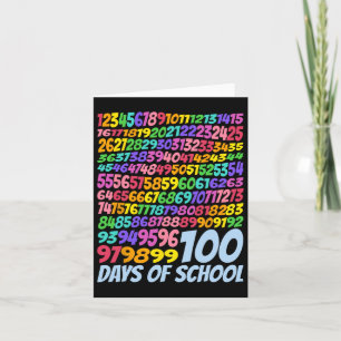 100th Day Of School Teacher Kids 100 Days Math Num Card