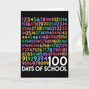 100th Day Of School Teacher Kids 100 Days Math Num Card