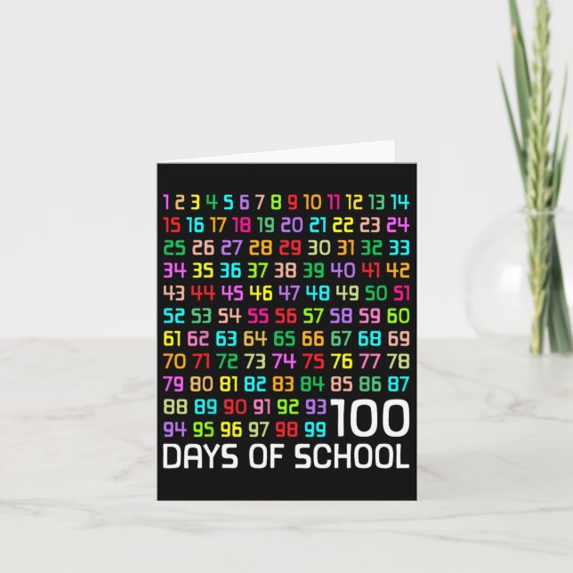 100th Day Of School Teacher Kids 100 Days Math Num Card (Front)
