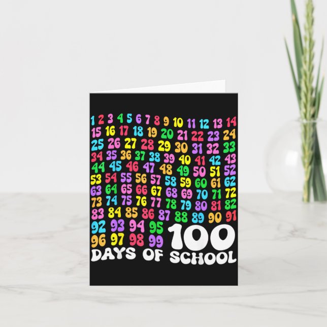 100th Day Of School Teacher Kids 100 Days Math Num Card (Front)