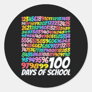 100th Day Of School Teacher Kids 100 Days Math Num Classic Round Sticker