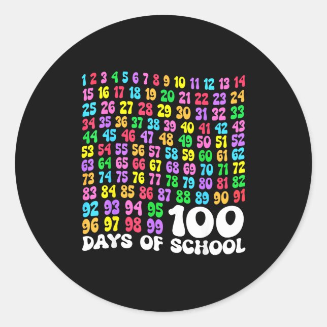 100th Day Of School Teacher Kids 100 Days Math Num Classic Round Sticker (Front)