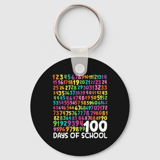 100th Day Of School Teacher Kids 100 Days Math Num Key Ring (Front)