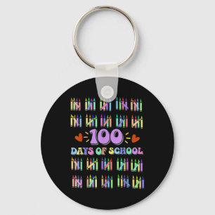100th Day Of School Teacher Kids 100 Days Math Num Key Ring