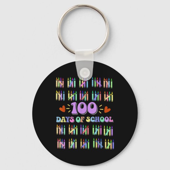 100th Day Of School Teacher Kids 100 Days Math Num Key Ring (Front)