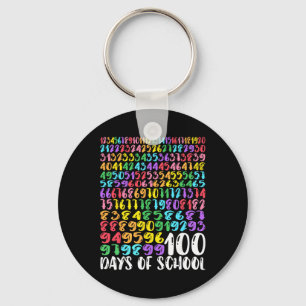 100th Day Of School Teacher Kids 100 Days Math Num Key Ring