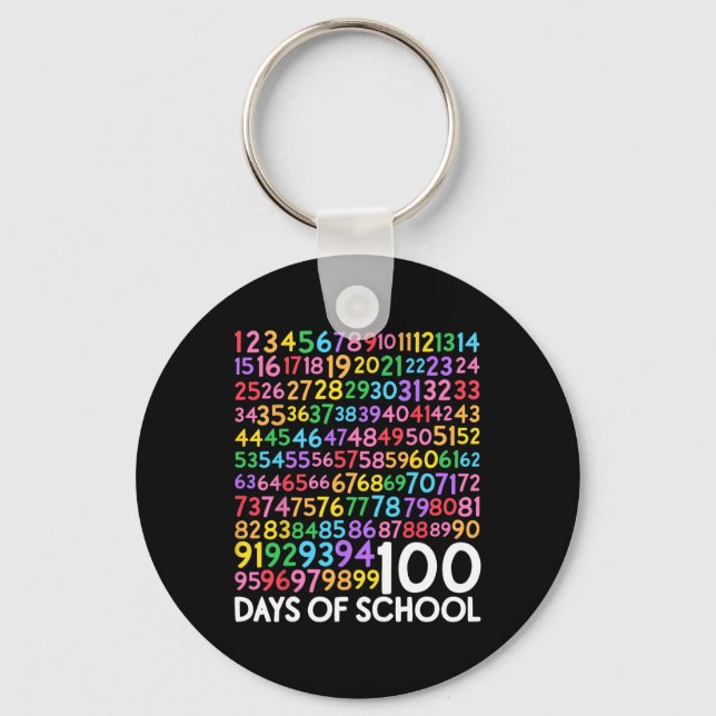 100th Day Of School Teacher Kids 100 Days Math Num Key Ring (Front)