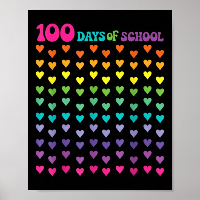100th Day Of School Teacher Kids 100 Days Math Num Poster (Front)