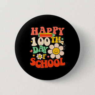 100th Day Of School Teacher Kids 100 Days Retro Gr 6 Cm Round Badge