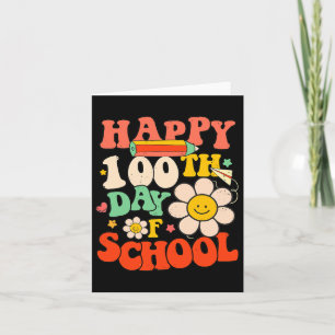 100th Day Of School Teacher Kids 100 Days Retro Gr Card