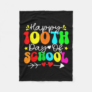 100th Day Of School Teacher Kids Child Happy 100 D Fleece Blanket