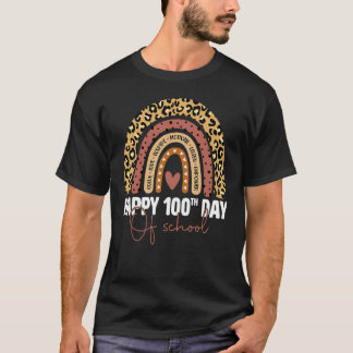 100th Day Of School Teacher Kids Rainbow 100 Days T-Shirt