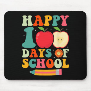 100th Day Of School Teacher Kids Retro Groovy 100  Mouse Pad